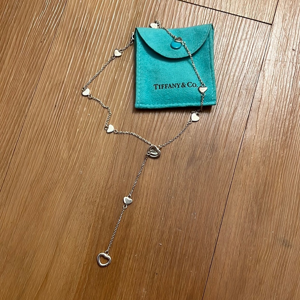 Vintage Tiffany & Co Sterling Silver Triple Heart Necklace